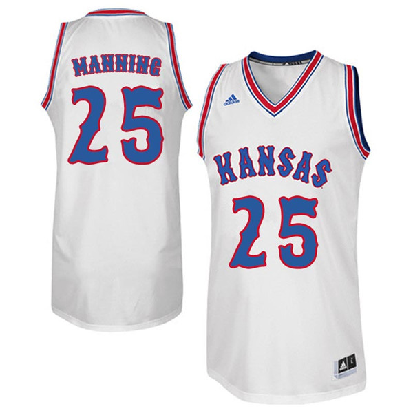 Men #25 Danny Manning Kansas Jayhawks Retro Throwback College Basketball Jerseys Sale-White - Click Image to Close